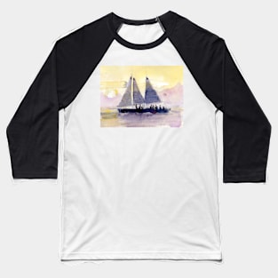 Sunset at the Keys - Sail boat Baseball T-Shirt